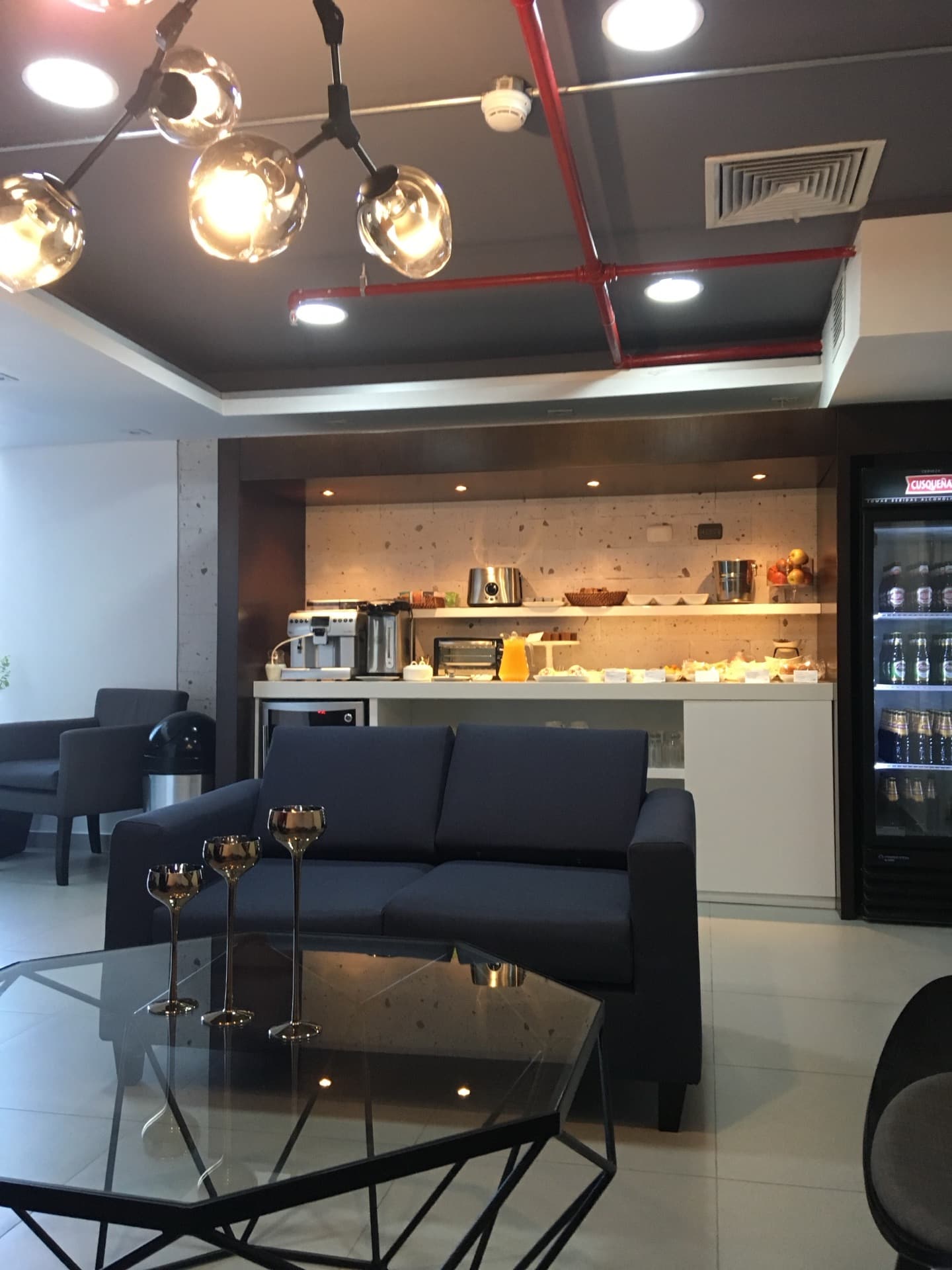 Airport VIP lounge dining area, Lima, Peru