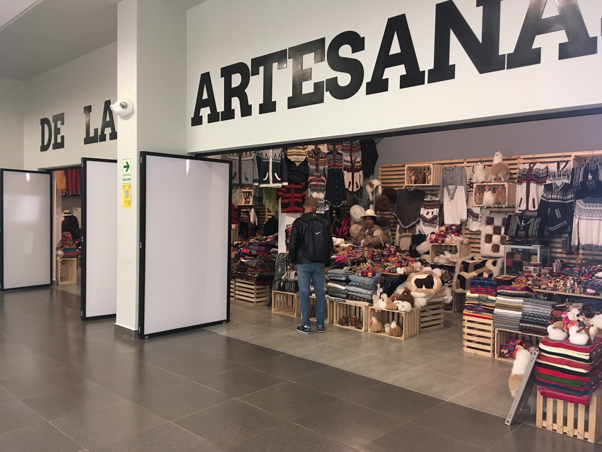 Airport retail store merchandising detail, Lima, Peru